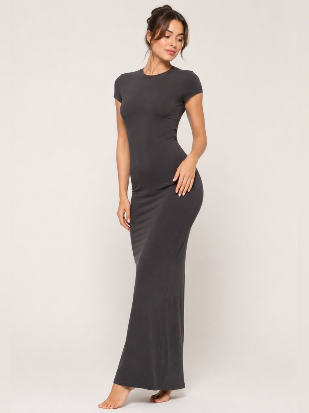 SKIMS New Vintage T-Shirt Long Dress | Ash | M